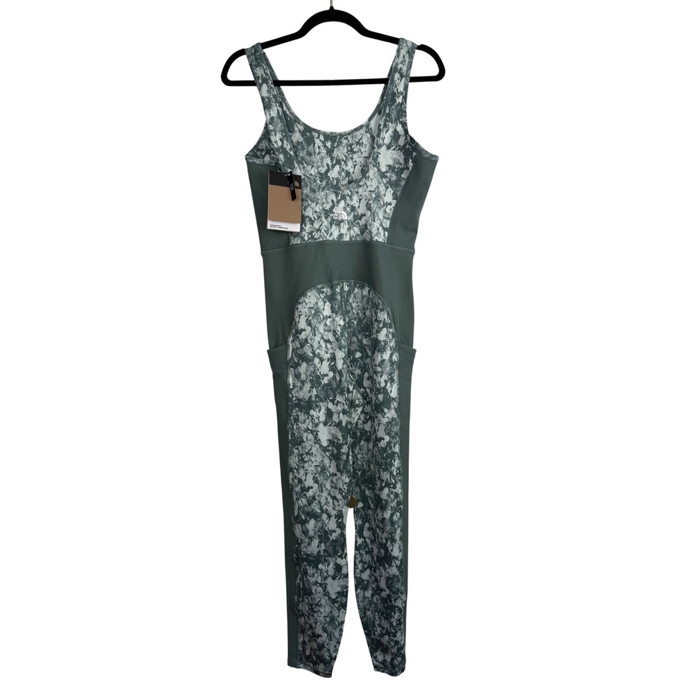 The North Face Dune Sky Jumpsuit L NWT Thyme Camo Gorpcore Yoga One Piece